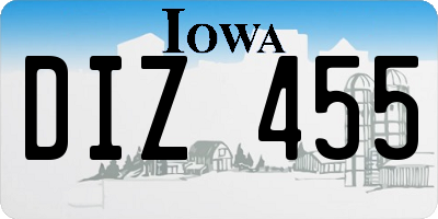 IA license plate DIZ455