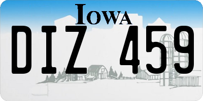 IA license plate DIZ459