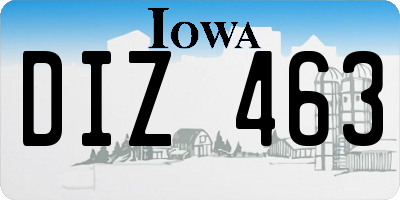 IA license plate DIZ463