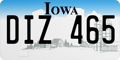 IA license plate DIZ465