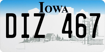 IA license plate DIZ467