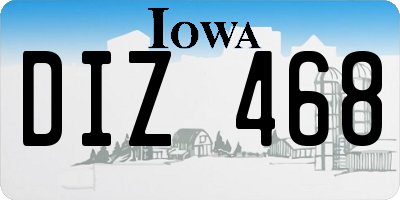 IA license plate DIZ468