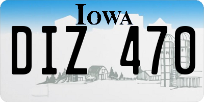 IA license plate DIZ470