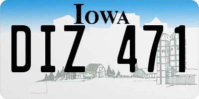 IA license plate DIZ471