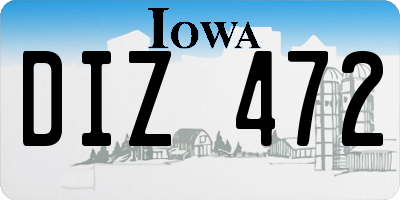 IA license plate DIZ472