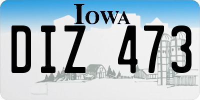 IA license plate DIZ473