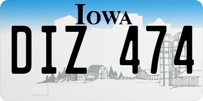 IA license plate DIZ474