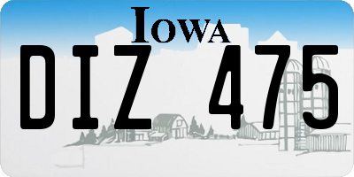 IA license plate DIZ475