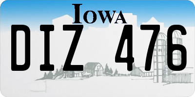 IA license plate DIZ476
