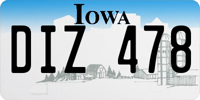 IA license plate DIZ478