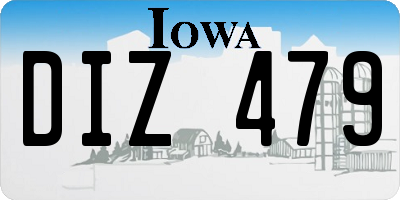 IA license plate DIZ479