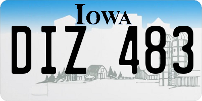 IA license plate DIZ483