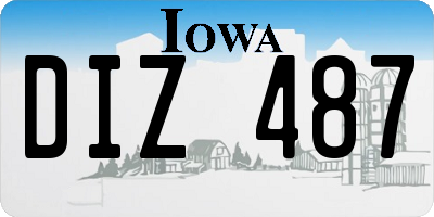 IA license plate DIZ487