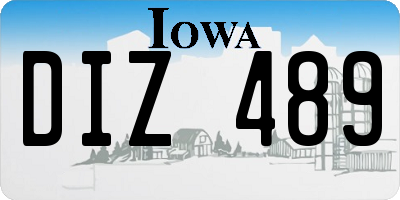IA license plate DIZ489