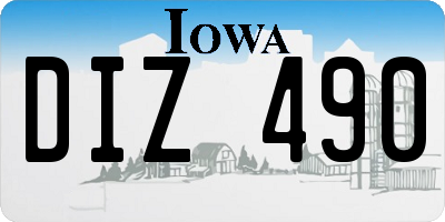 IA license plate DIZ490