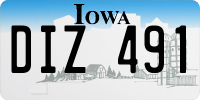 IA license plate DIZ491
