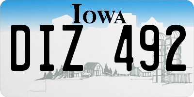 IA license plate DIZ492