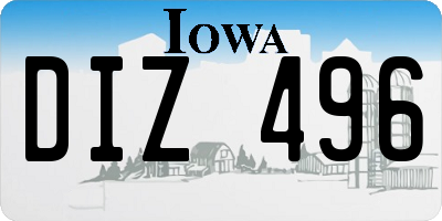 IA license plate DIZ496