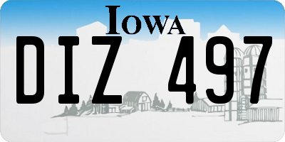 IA license plate DIZ497