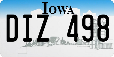 IA license plate DIZ498