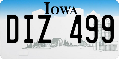 IA license plate DIZ499