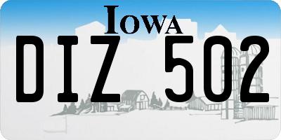 IA license plate DIZ502