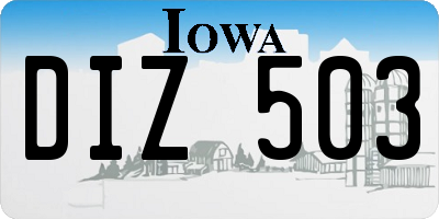 IA license plate DIZ503