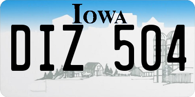 IA license plate DIZ504