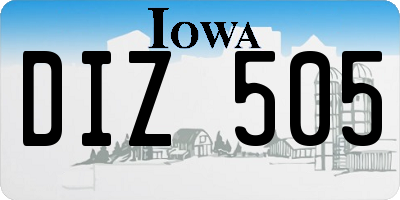 IA license plate DIZ505