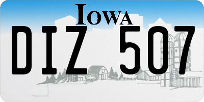 IA license plate DIZ507