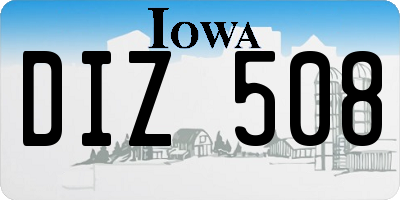 IA license plate DIZ508