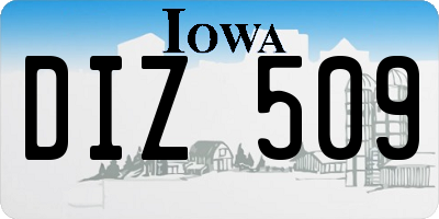 IA license plate DIZ509