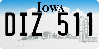 IA license plate DIZ511