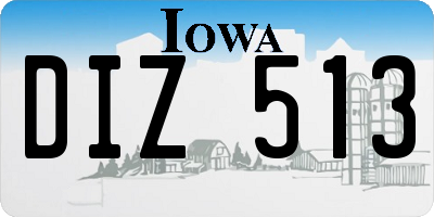 IA license plate DIZ513