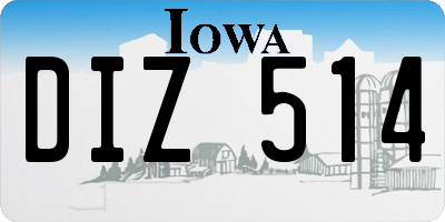 IA license plate DIZ514