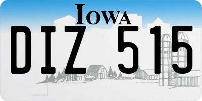 IA license plate DIZ515