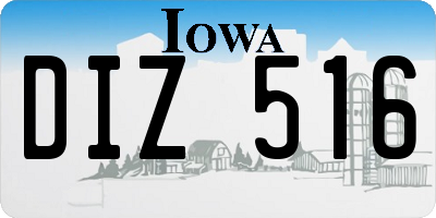 IA license plate DIZ516