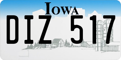 IA license plate DIZ517