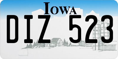 IA license plate DIZ523