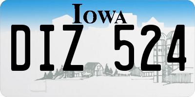 IA license plate DIZ524