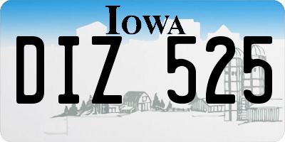 IA license plate DIZ525