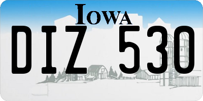 IA license plate DIZ530