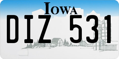 IA license plate DIZ531
