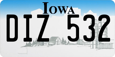 IA license plate DIZ532