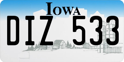 IA license plate DIZ533