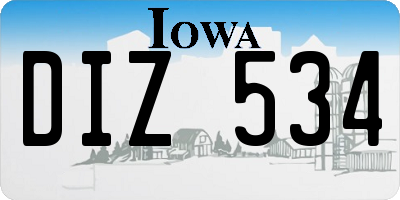 IA license plate DIZ534