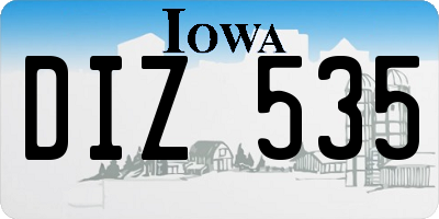 IA license plate DIZ535