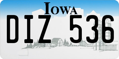 IA license plate DIZ536