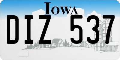 IA license plate DIZ537