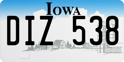 IA license plate DIZ538